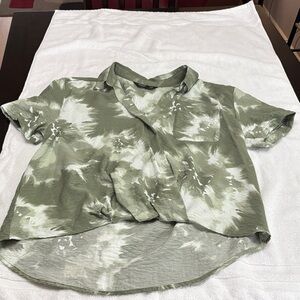 Simply Vera Vera Wang Olive Tie-Dye Shirt